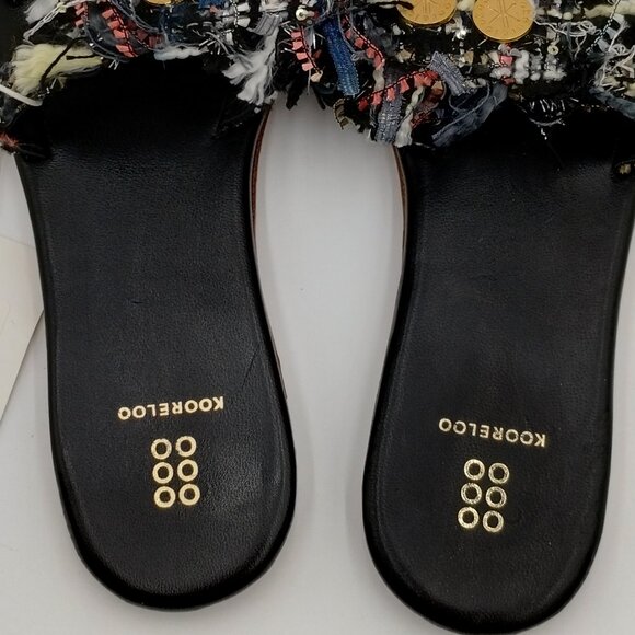 Rare-Kooreloo Alethea Mules Tweed Blue Black Sequins Size 10 NWT - Picture 4 of 9